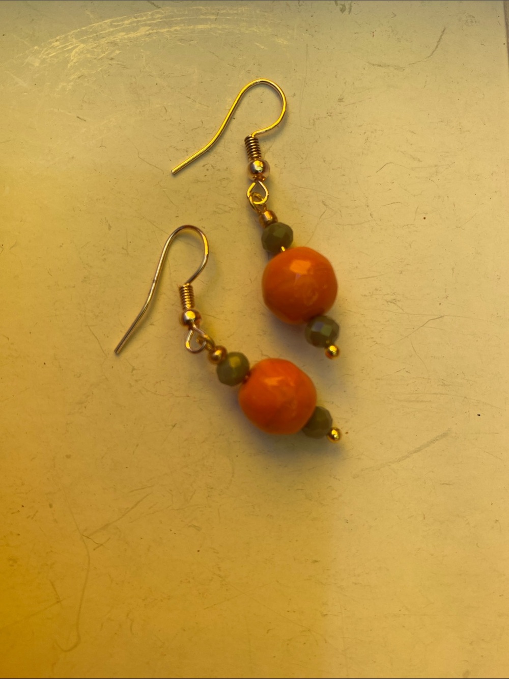 Good Vibes Only Orange Bead Drop Earrings